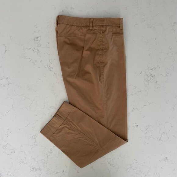 Olsen Europe Lisa Casual Mid Rise Cotton Cuffed Pants Carmel Tan Sz 6 - Picture 9 of 9